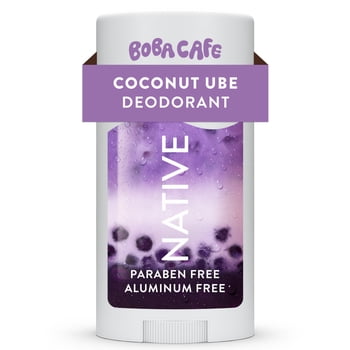 Native Aluminum Free Deodorant, Limited Edition Coconut Ube, 72 Hour Odor Protection, for Women and Men, Boba Café, 2.65oz