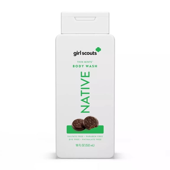 Native - Limited Edition Girl Scouts Cookies, Thin Mints, Body Wash 18 oz