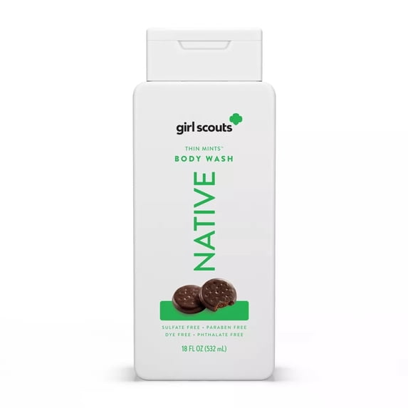 Native - Limited Edition Girl Scouts Cookies, Thin Mints, Body Wash 18 oz