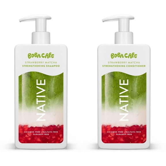 Native Limited Edition Strawberry Matcha Boba Shampoo and Conditioner Regimen