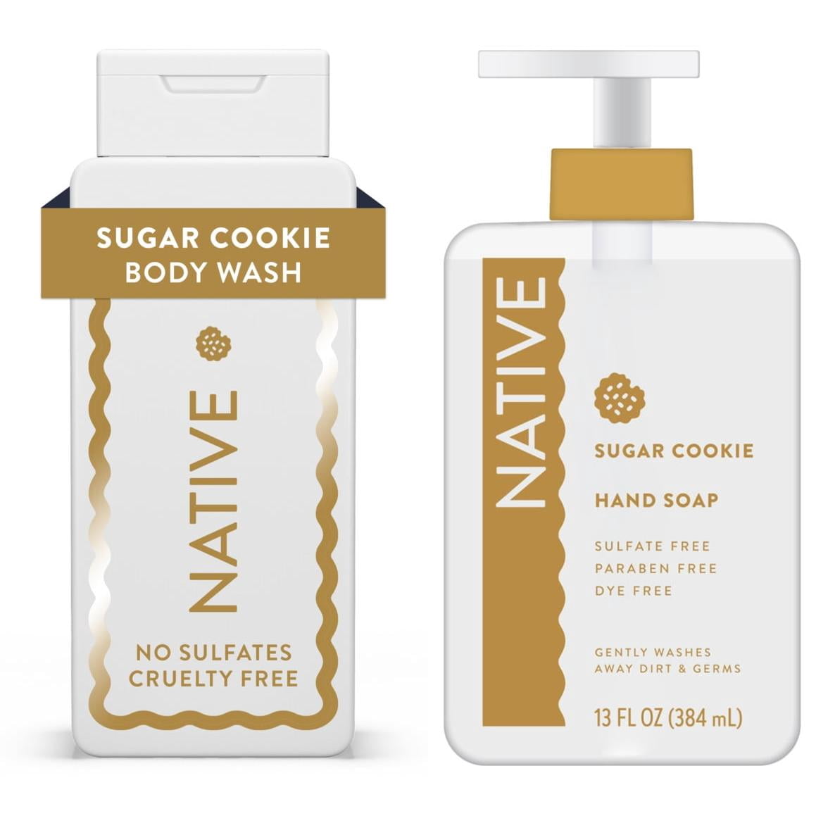 Native Limited Edition Sugar Cookie Body Wash 18 oz and Hand Soap 13 oz