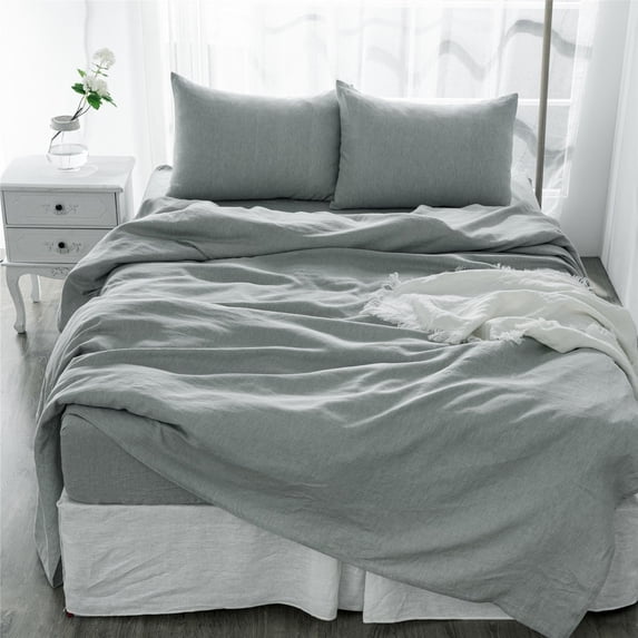 Native Linum Linen Bedding Set California King Size 4 Pc Sea Glass - California King