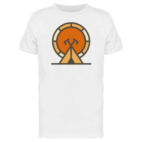 Native Living Place Behind Orange Sun T-Shirt Men -Image by Shutterstock, Male x-Large