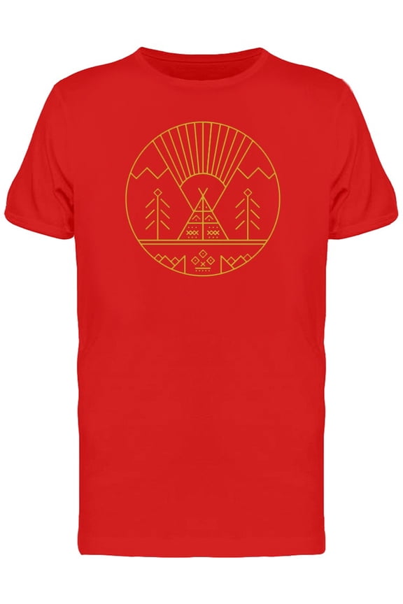 Native Living Place Forest Geometric Art T-Shirt Men -Image by Shutterstock, Male Large