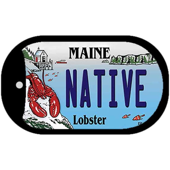 Native Maine Lobster Novelty Metal Dog Tag Necklace 2" x 1" Dog Tag (DT)