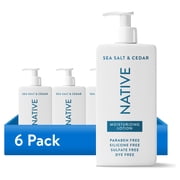 6 pack Native Moisturizing Body Lotion, Sea Salt & Cedar, for Women & Men, 16.5 fl oz