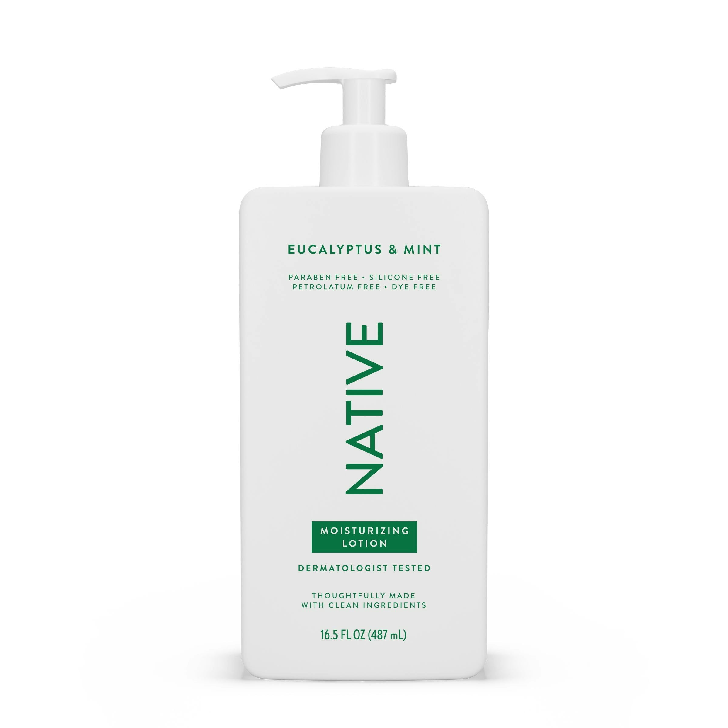 Native Moisturizing Hand & Body Lotion, Eucalyptus & Mint, Paraben Free, for Women and Men, 16.5 fl oz