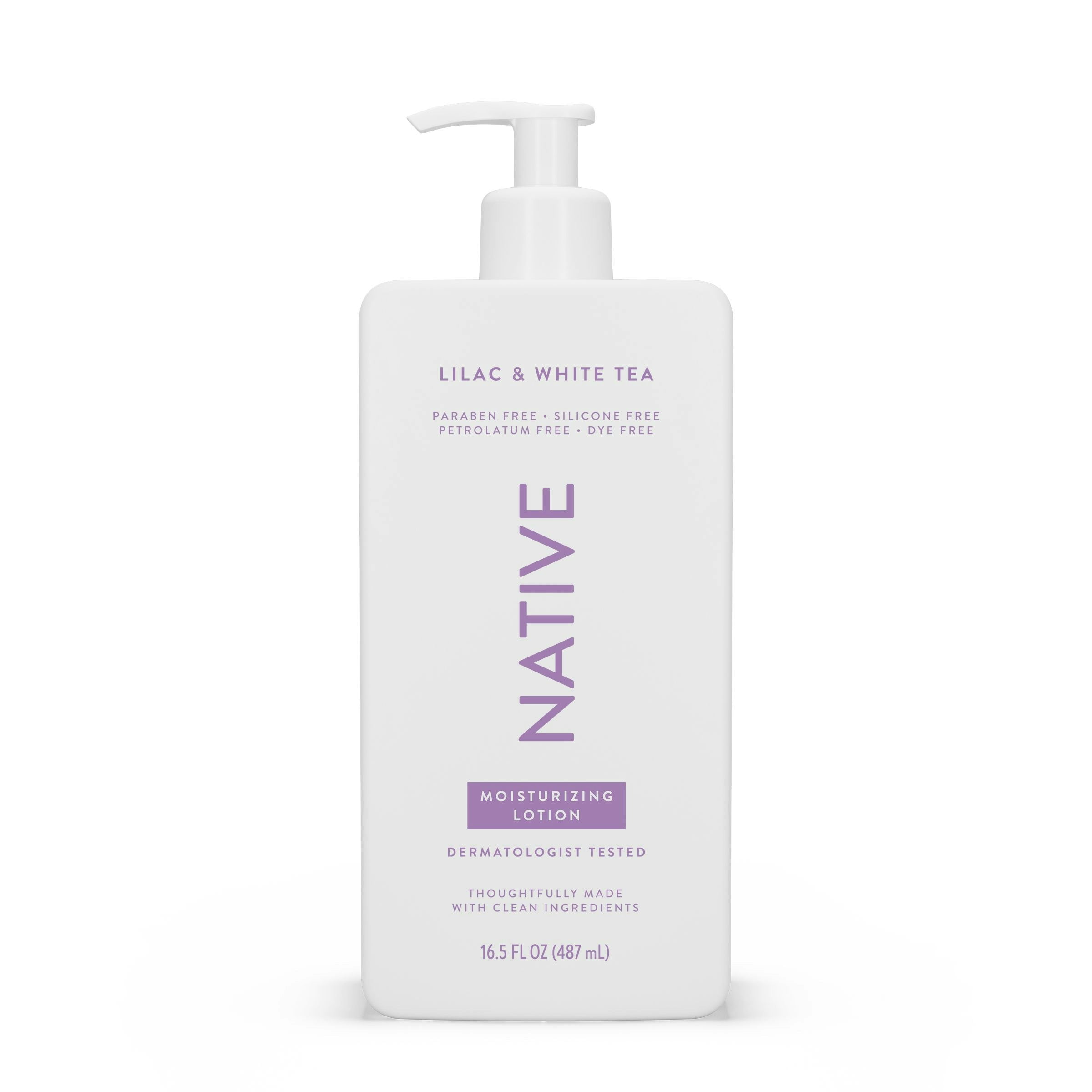 Native Moisturizing Hand & Body Lotion, Lilac & White Tea, Paraben Free, for Women and Men, 16.5 fl oz
