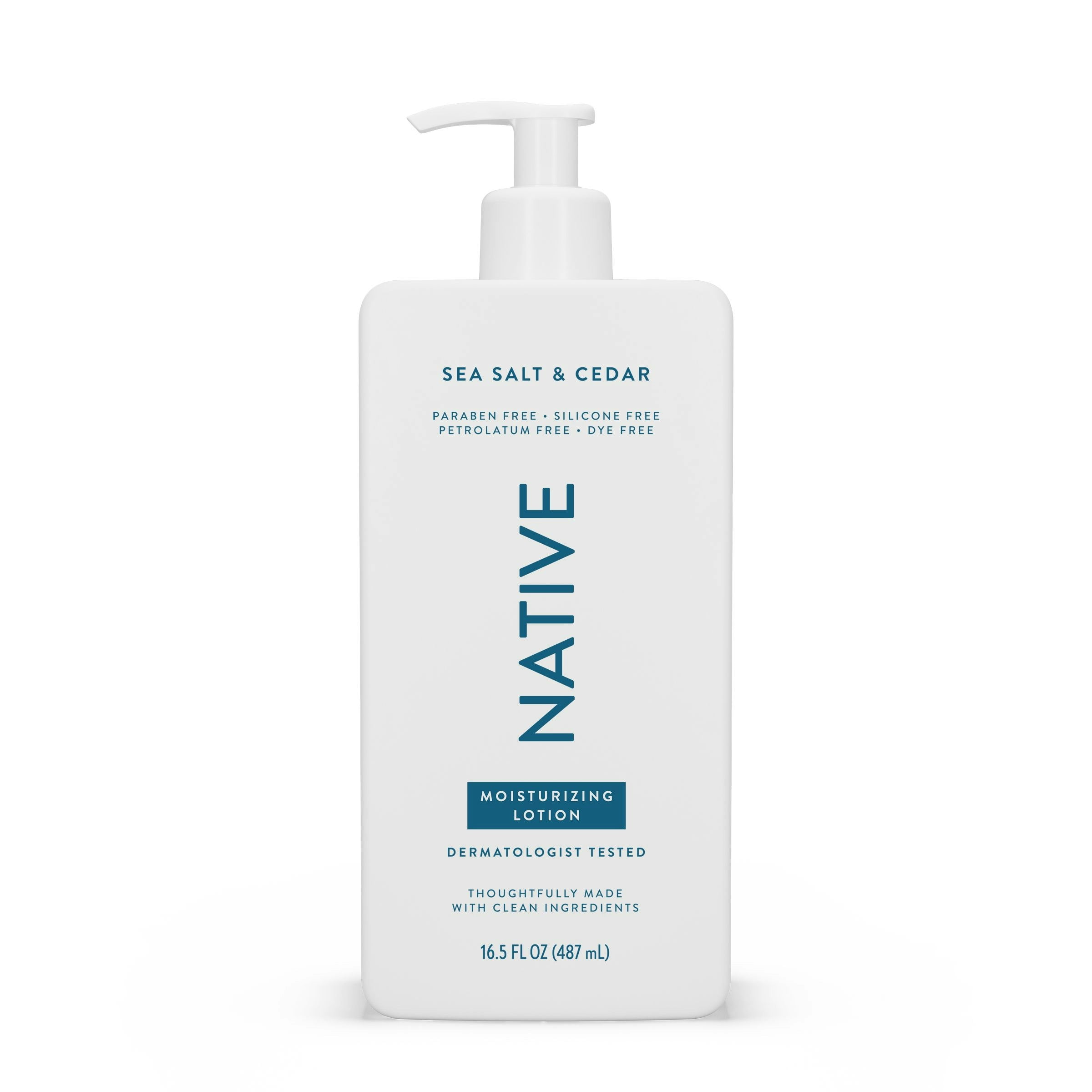 Native Moisturizing Hand & Body Lotion, Sea Salt & Cedar, Paraben Free, for Women and Men, 16.5 fl oz