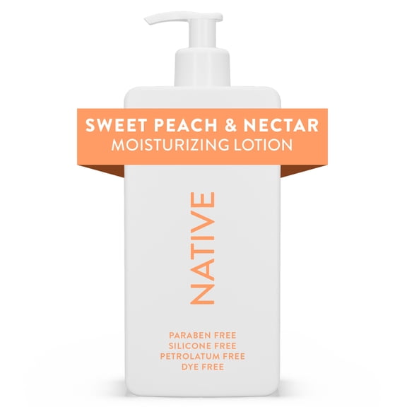 Native Moisturizing Hand & Body Lotion, Sweet Peach & Nectar, Silicone Free, for Women and Men, 16.5 oz