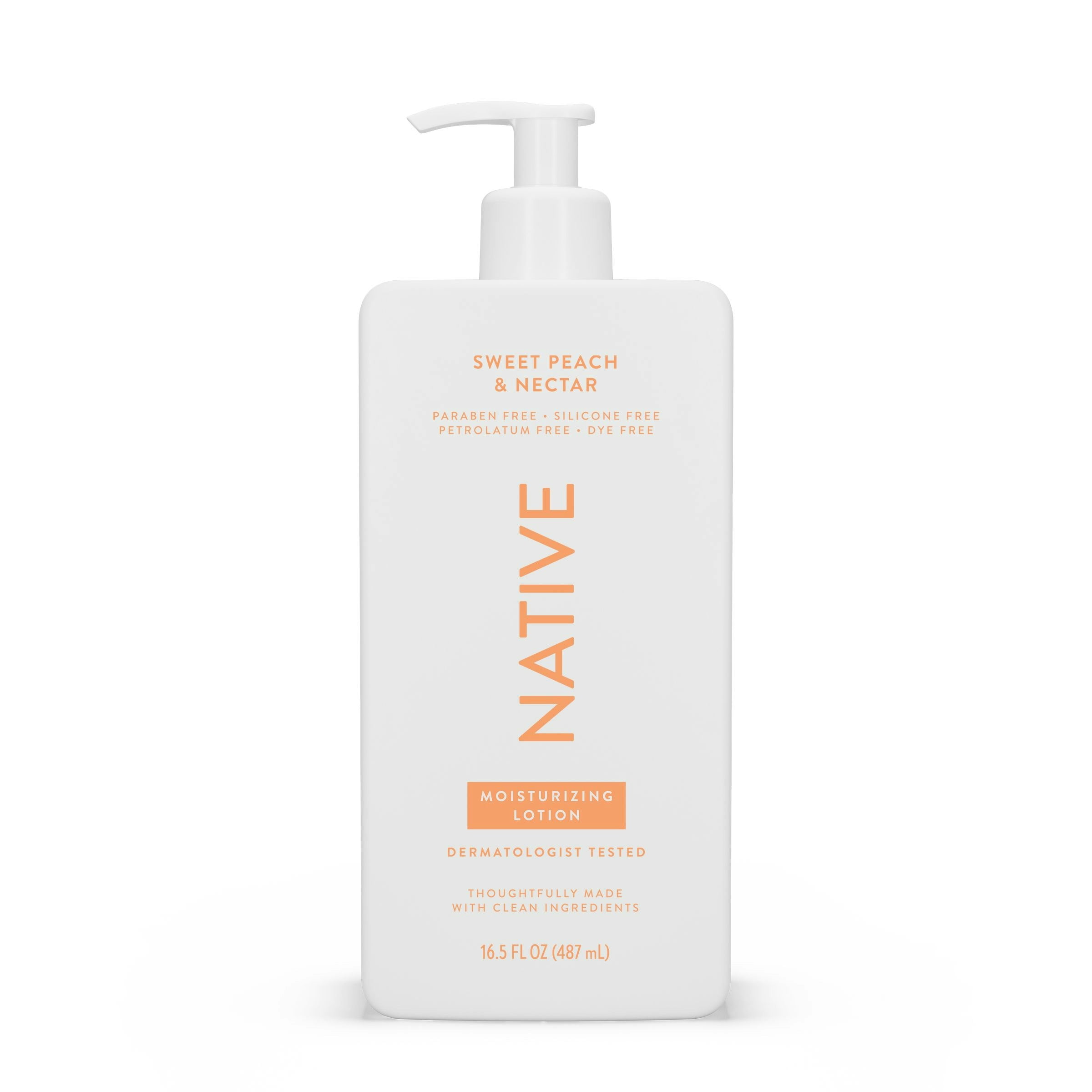 Native Moisturizing Hand & Body Lotion, Sweet Peach & Nectar, Paraben Free, for Women and Men, 16.5 fl oz