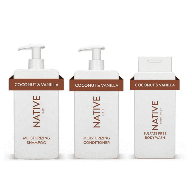 Native Moisturizing Shampoo & Conditioner & Body Wash Set, Coconut