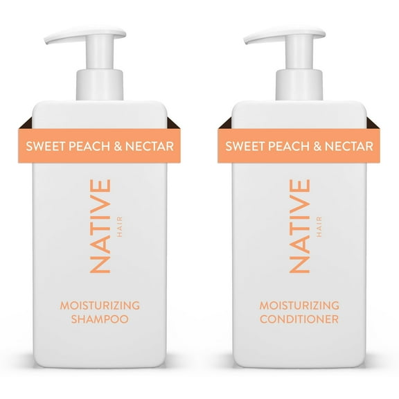 Native Moisturizing Shampoo & Conditioner Set, Sweet Peach & Nectar, Sulfate & Paraben Free, 16.5 oz