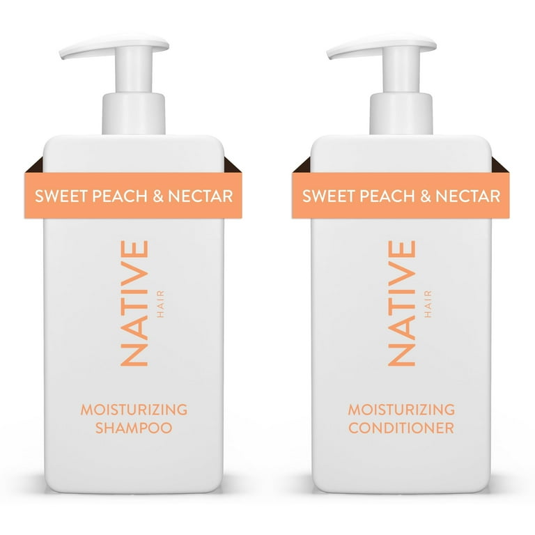 Native Moisturizing Shampoo Conditioner Set Sweet Peach Nectar Sulfate Paraben Free 16.5 oz