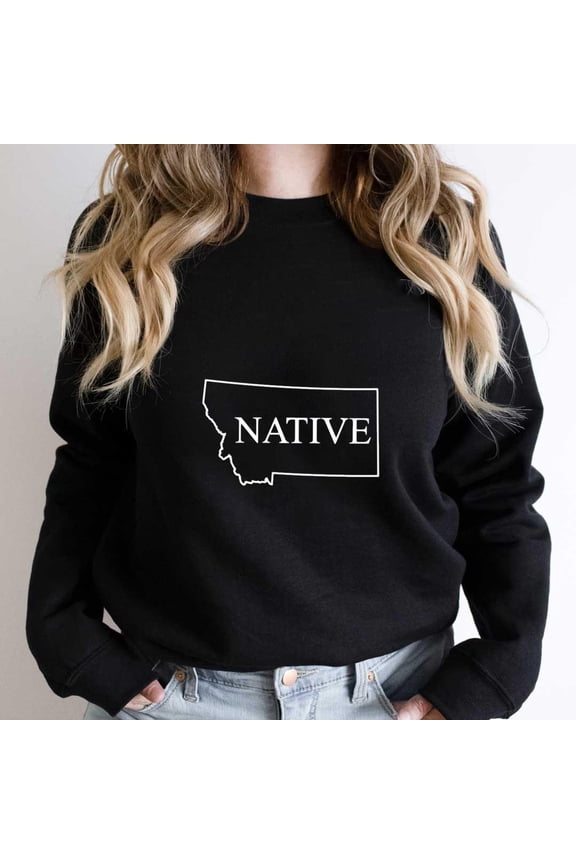 Native Montana Funny State Pride Graphic SW12629 Unisex Sweatshirt, Up to Size 5XL