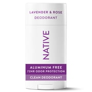 Native Natural Deodorant, Aluminum Free, Lavender and Rose, 2.65 Oz