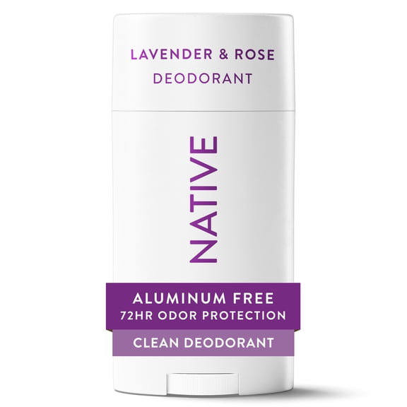 Native Natural Deodorant, Lavender and Rose, Aluminum Free, 2.65 Oz