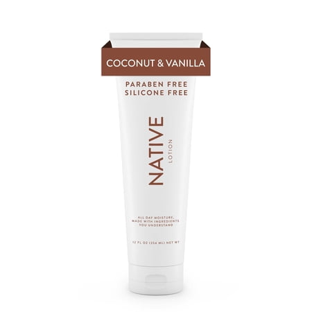 Native Natural Hand and Body Lotion, Coconut & Vanilla, Paraben Free, Silicone Free 12 oz