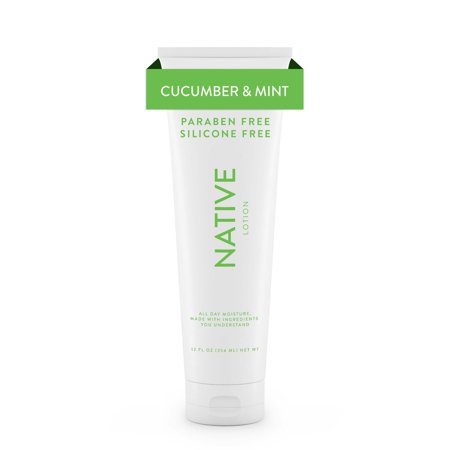 Native Natural Hand and Body Lotion, Cucumber and Mint, Paraben Free, Silicone Free, 12 oz