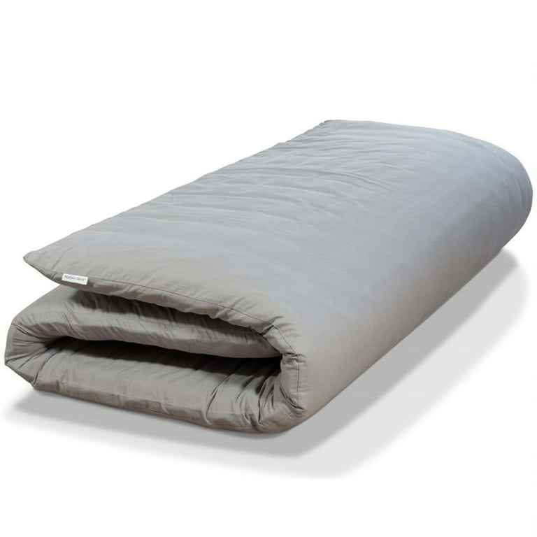 Native Nest Japanese Futon Floor Mattress Foldable Shikibuton Bed Queen Grey