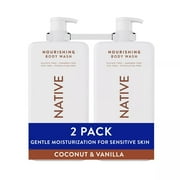 Native Nourishing Body Wash, Coconut & Vanilla, 36 Fluid Ounce Pack of 2