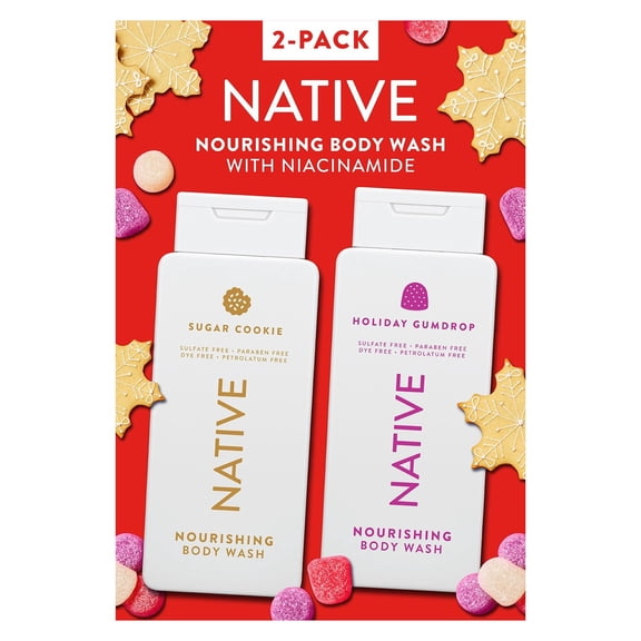 Native Nourishing Body Wash, Holiday Variety Pack, 18 Fluid Ounce (Pack of 2)