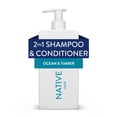thumbnail interactive-video image 1 of Native Moisturizing 2-in-1 Mens Shampoo and Conditioner Ocean and Timber 16.5 fl oz, 1 of 14
