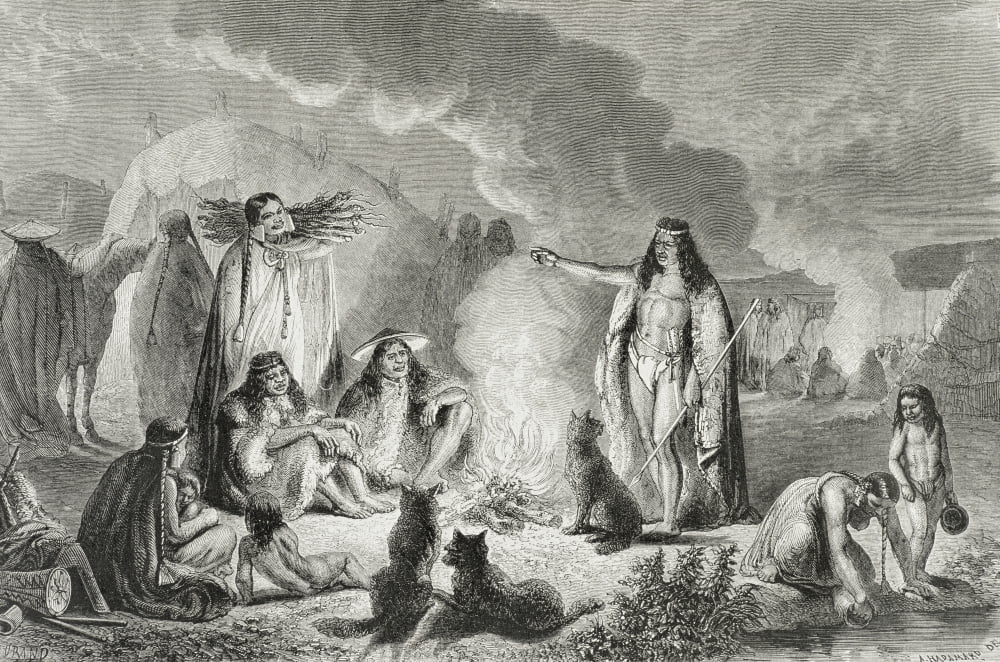 Native Patagonians In The 1850S Canvas Art - Ken Welsh Design Pics (36 x 22)
