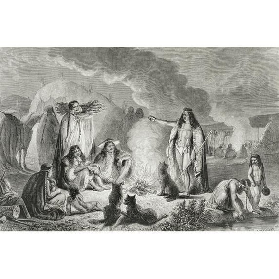 Native Patagonians In the 1850S Poster Print - 18 x 11