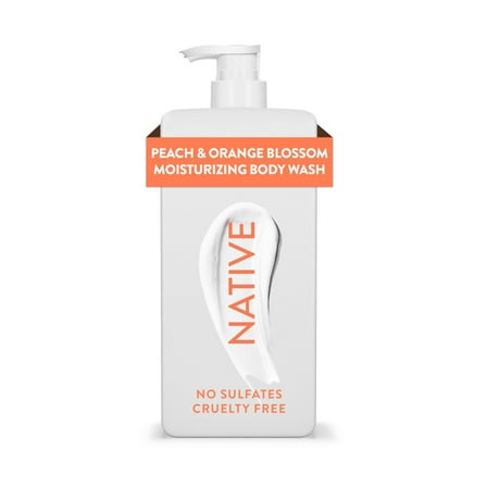 NATIVE Peach & Orange Blossom Moisturizing Body Wash 18oz