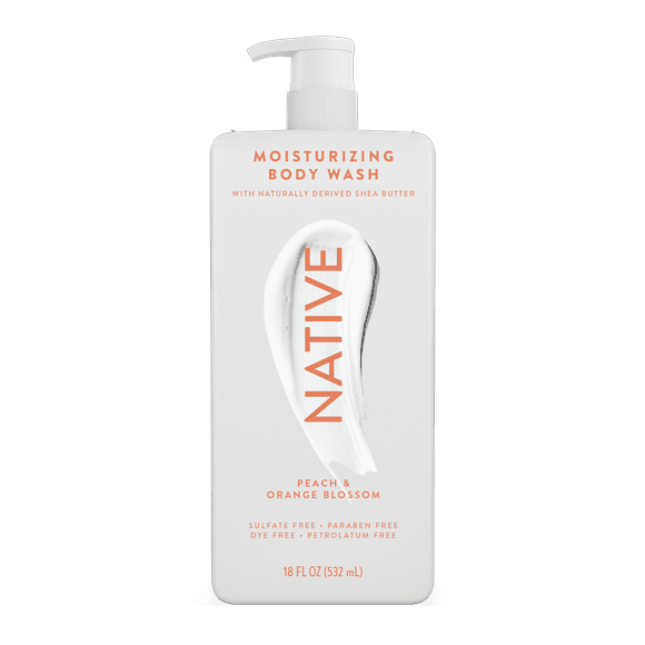 Native Peach & Orange Blossom Moisturizing Body Wash 18 oz