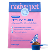 Native Pet GutWell Itchy Skin Relief Supplement for Dogs with Probiotics, 12.7-oz