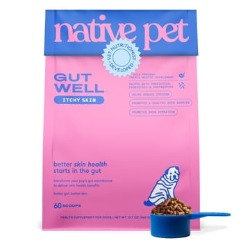 Native Pet GutWell Itchy Skin Relief Supplement for Dogs with Probiotics, 12.7-oz