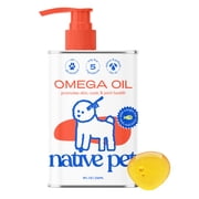 Native Pet Omega 3 Fish Oil for Dogs for Skin and Coat Health with Wild Alaskan Salmon Oil, 8oz