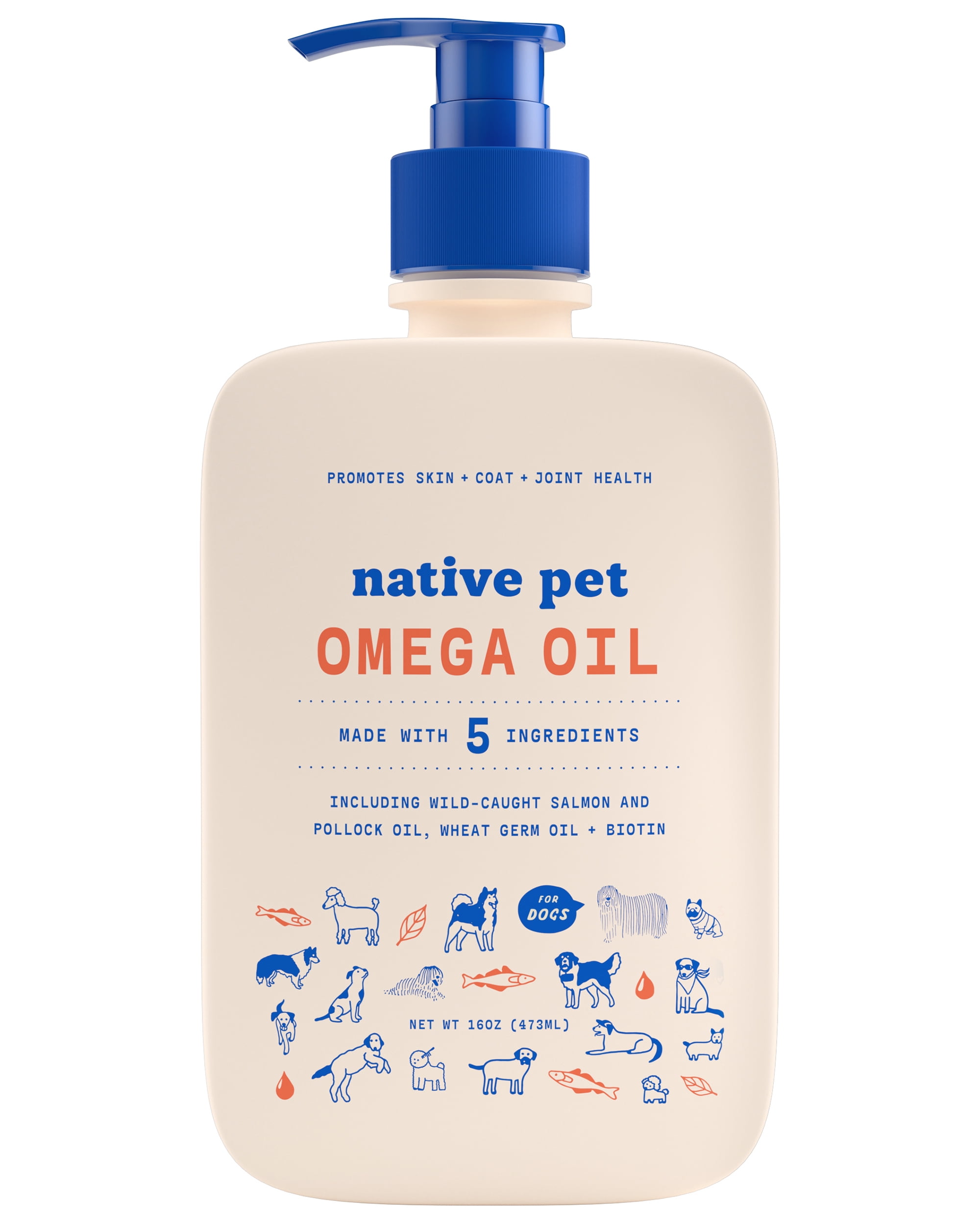 Native Pet Omega Oil for Dogs Fish Oil for Skin and Coat Health