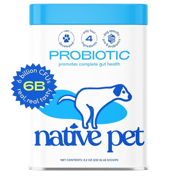 Native Pet Probiotics for Dogs Supplement for Gut Health & Digestive Support, 8.2 oz