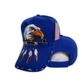 thumbnail image 1 of Native Pride American Eagle Pipe Shadow Blue Embroidered Cap Hat (RAM), 1 of 5