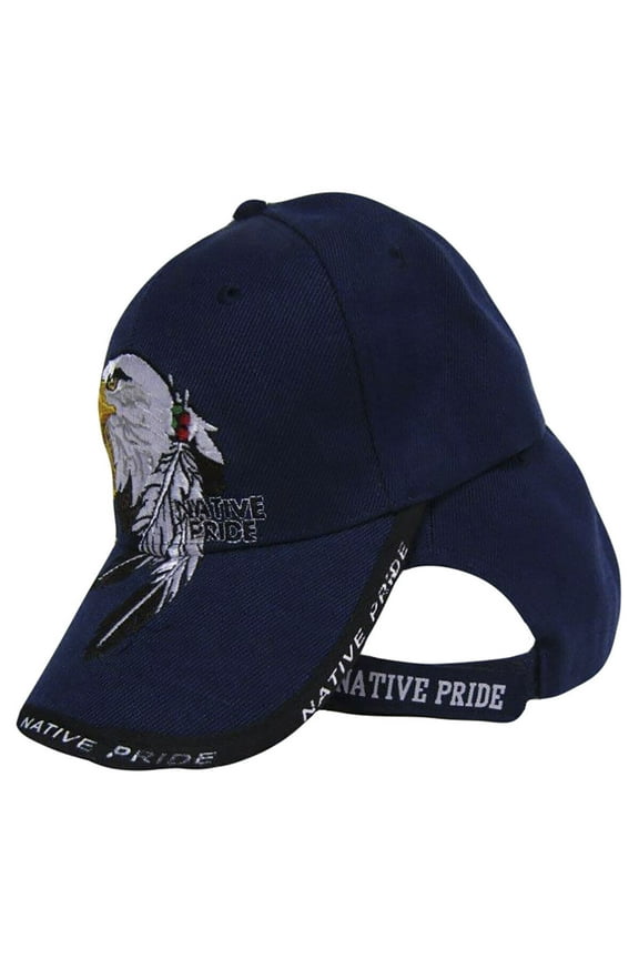 Native Pride American Eagle Shadow Navy Blue Ball Cap Hat (RAM)