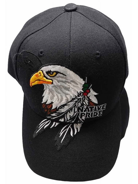 Native Pride Bald Eagle Black Embroidered Cap Hat