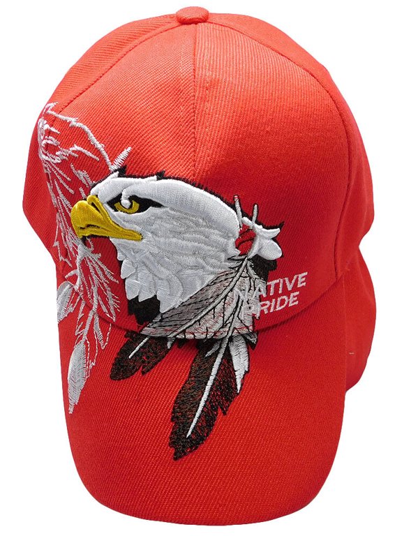 Native Pride Bald Eagle Red Embroidered Cap Hat