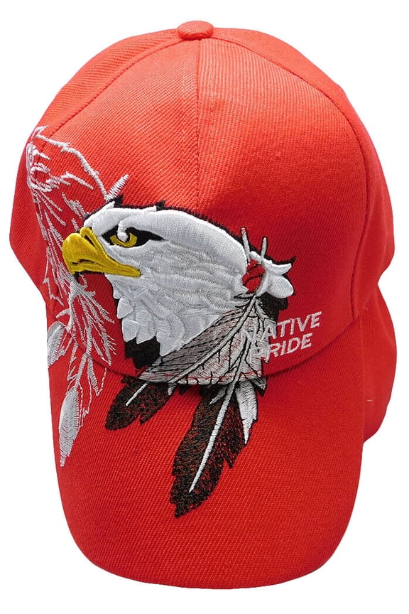 Native Pride Bald Eagle Red Embroidered Cap Hat