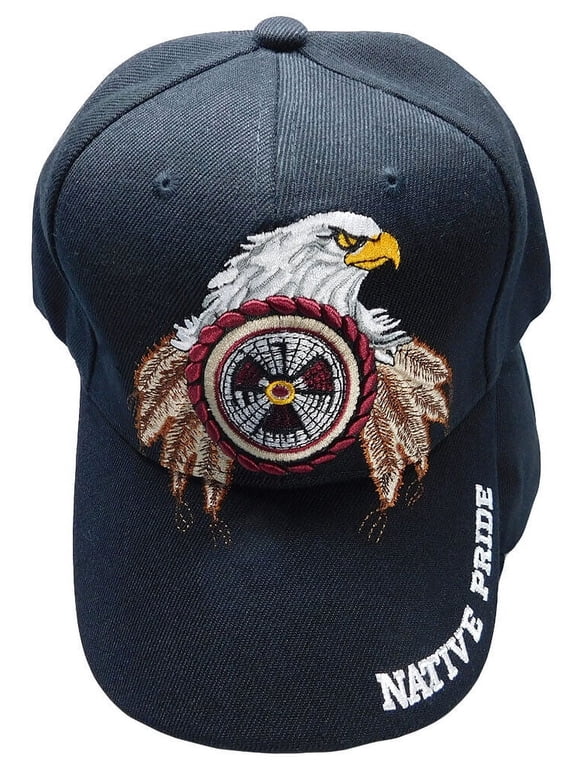 Native Pride Bald Eagle Target Bullseye Black Embroidered Cap Hat