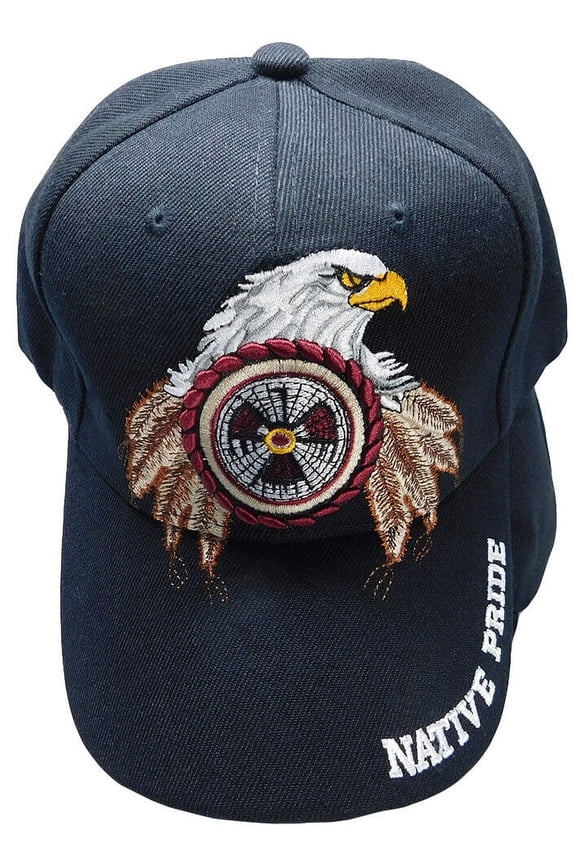 Native Pride Bald Eagle Target Bullseye Black Embroidered Cap Hat
