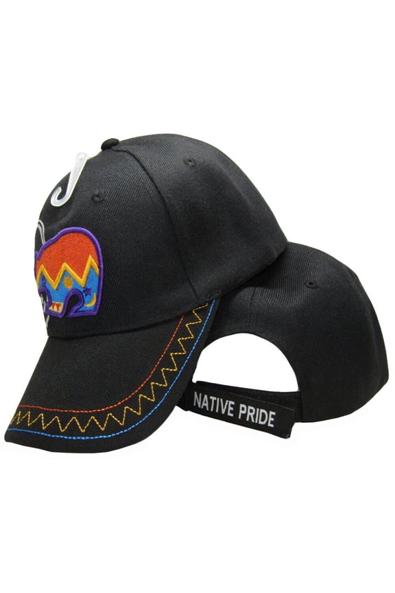 Native Pride Bear Black Embroidered Cap Hat