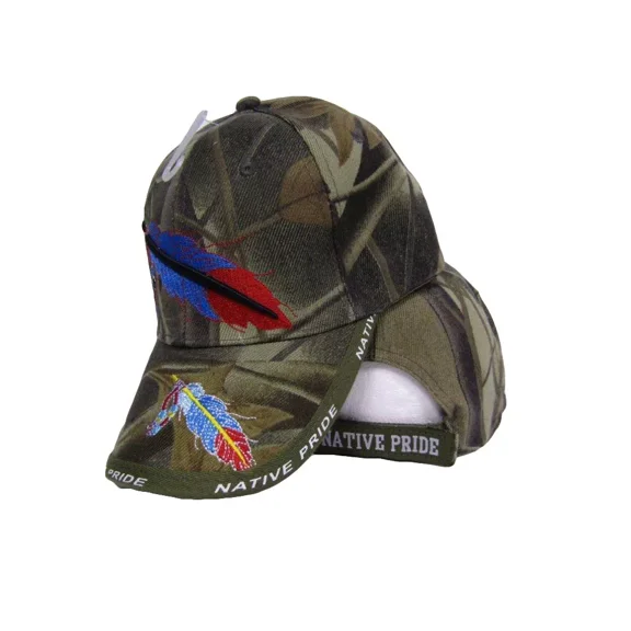 Native Pride Feather and Beads Shadow Camo Ball Cap
