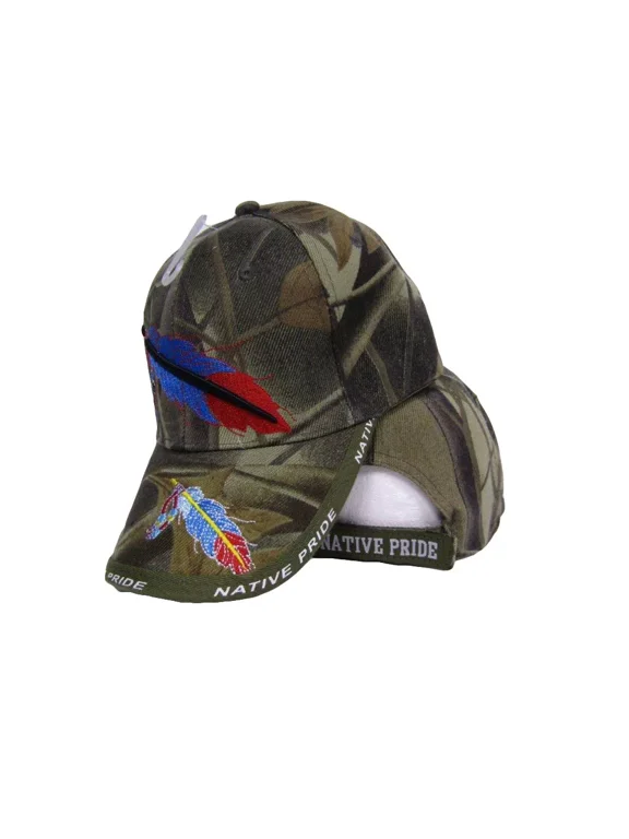 Native Pride Feather and Beads Shadow Camo Ball Cap