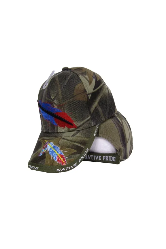 Native Pride Feather and Beads Shadow Camo Ball Cap