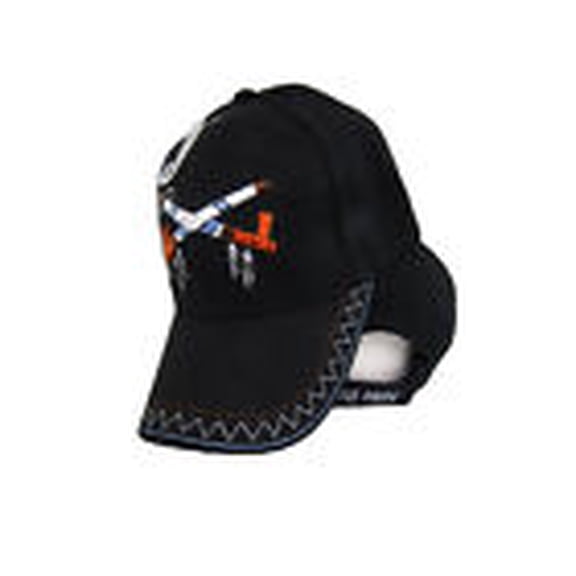 Native Pride Smoke Peace Pipe Shadow Black Embroidered Cap Hat