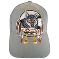 thumbnail image 1 of Native Pride Wolf Men's Adjustable Baseball Cap (S1-Gray), 1 of 3