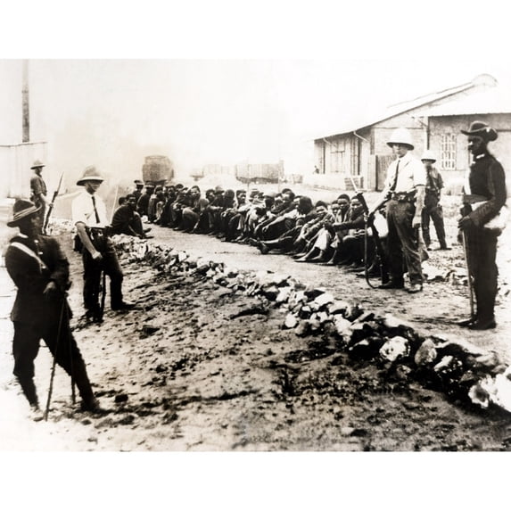 Native Round-Up By The British Government In South Africa History (36 x 24)